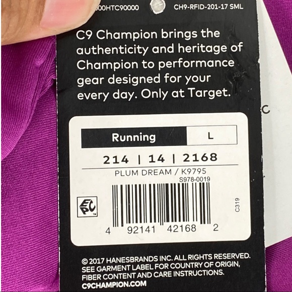 Champion C9 Women’s Active Moisture Wicking Long Sleeve Top Plum Dream Size L - Picture 10 of 14